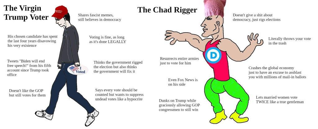 Virgin Trump voter vs Chad Rigger